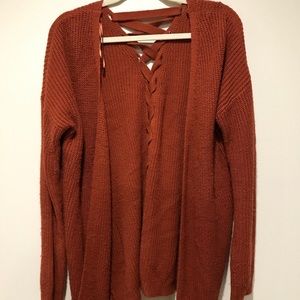 Pink Rose Braided Cardigan